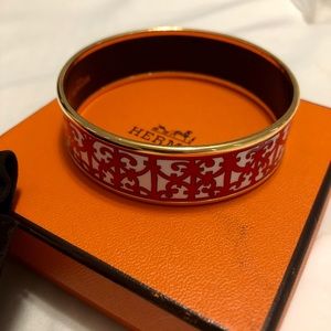 Authentic Hermès enamel cuff bracelet bangle